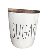 Rae Dunn Home SUGAR Canister Marble with wood lid (SMALL size)