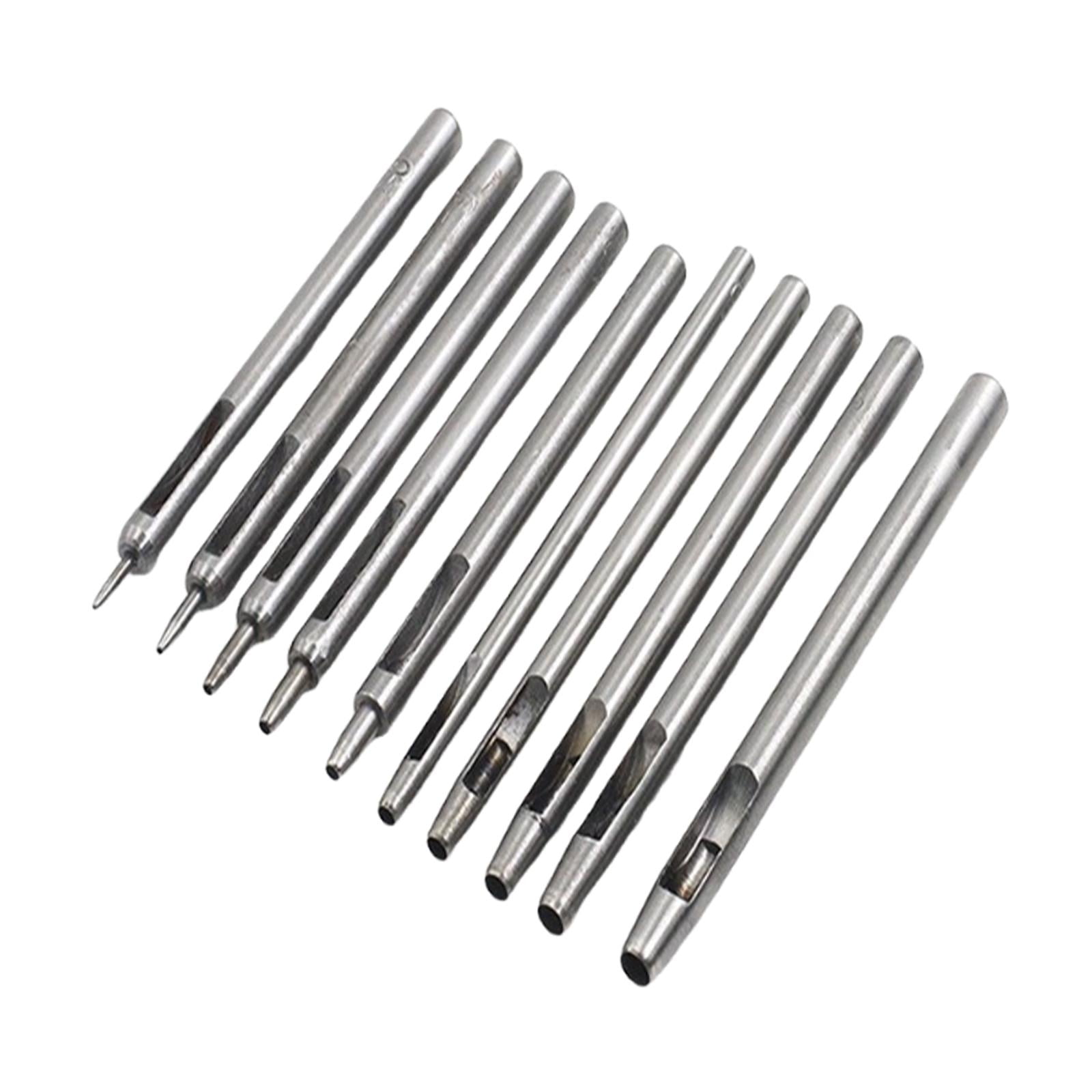 10 Pieces Leather Belt Hole Punch Tools Cutter Steel Material Multi Size for Watch Band DIY Projects