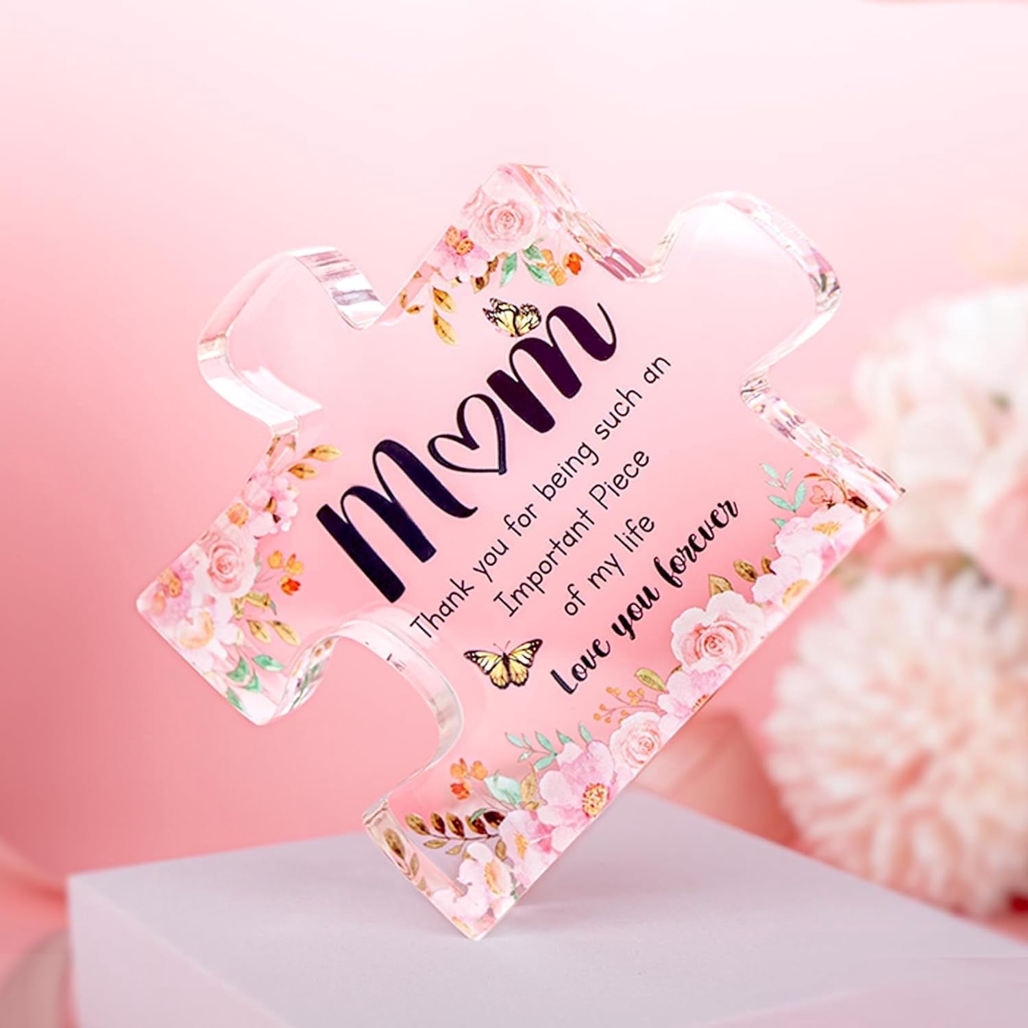 Engraved Acrylic Block Puzzle Birthday Gifts,3.94 X 3.35 Inch - Acrylic Block Puzzle Plaque Desk Decor Gifts For Valentine's Day Wedding Friendship, For Bestie