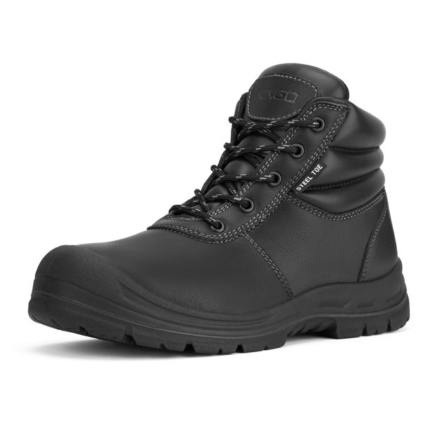 NINGO Steel Toe Work Boots for Men, Slip Resistant Work Boots, Puncture Resistant Construction Boots with Breathable Lining, EH Protection, Mens Safety Boots for Industrial, Roofing and Warehouse