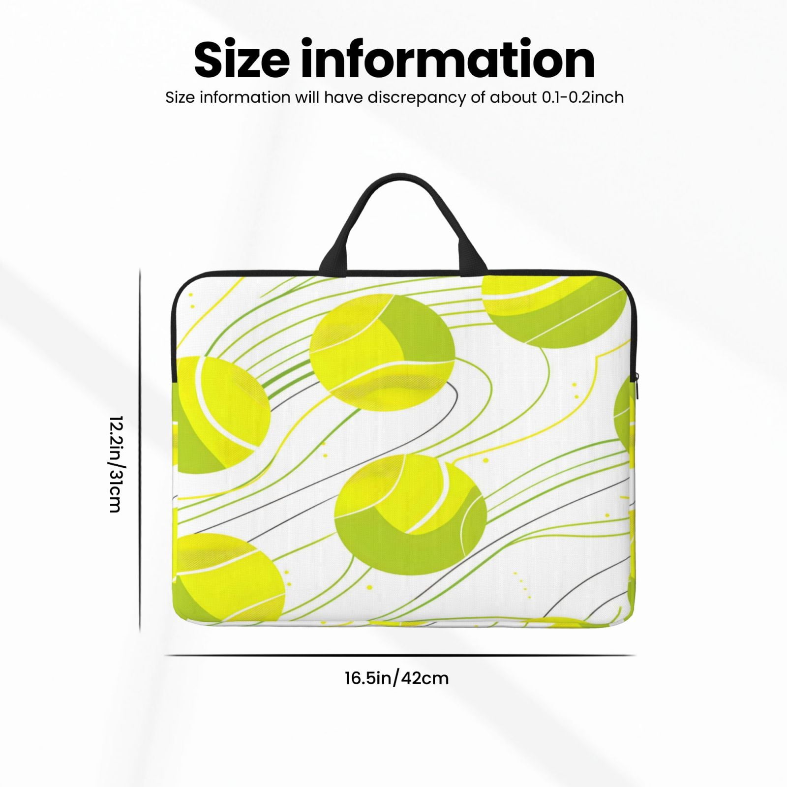Laptop Sleeve Bag For Women Men 14inch Waterproof Durable Protective Computer Carrying Cover Handle Laptop Case Bag Tennis Theme