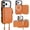 Brown for MagSafe, variant on for Crossbody Wallet Case Compatible with iPhone 17 Pro, RFID Blocking Protective Purse Case with Card Slots Holder Kickstand Wrist Strap Lanyard Zipper 6.3 Inch 5G (White)