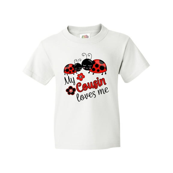 Inktastic My Cousin Loves Me with Cute Ladybugs Youth T-Shirt