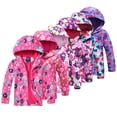 thumbnail image 1 of Girls Boys Rain Jackets for Kids Toddler Lightweight Waterproof Raincoats Hooded Rushing Jacket Sports Windbreakers Sizes 3-12T, 1 of 9