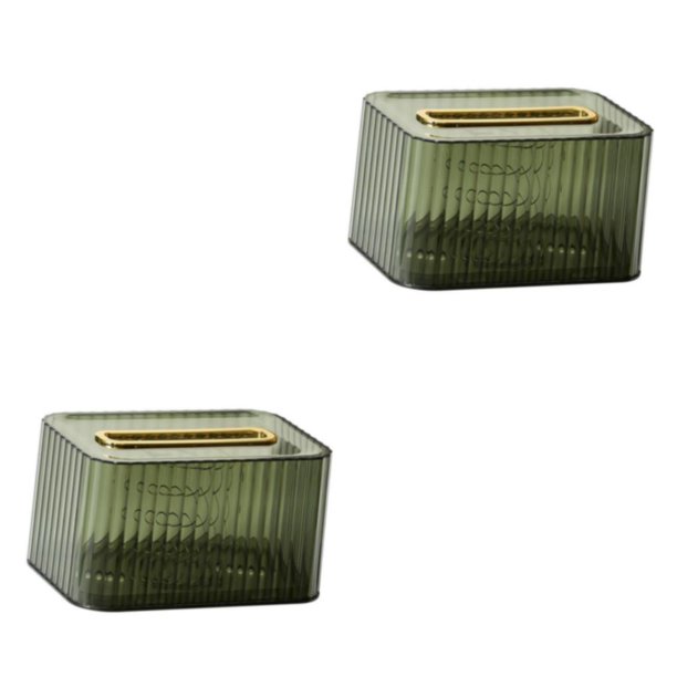 Wosthever Box Rounded Edge Dispenser Dormitory Bathroom for Organizer verde transparente 2piezas