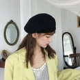 thumbnail image 3 of CoCopeanut Topi Baret Wanita Musim Semi Musim Gugur Bahasa Perancis Topi Perempuan Warna Solid Fashion Musim Gugur Musim Dingin Topi Baret untuk Wanita Topi Datar Topi merasa Baret, 3 of 6