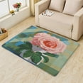 thumbnail image 3 of Pink Rose Rug 2x3 Area Rugs Floral Rugs for Entryway, Flower Carpet for Bedroom Living Room, Machine Washable Non-Slip Indoor Door Mat, Soft Low Pile Area Rug, Small Decorative Rug la&120, 3 of 7