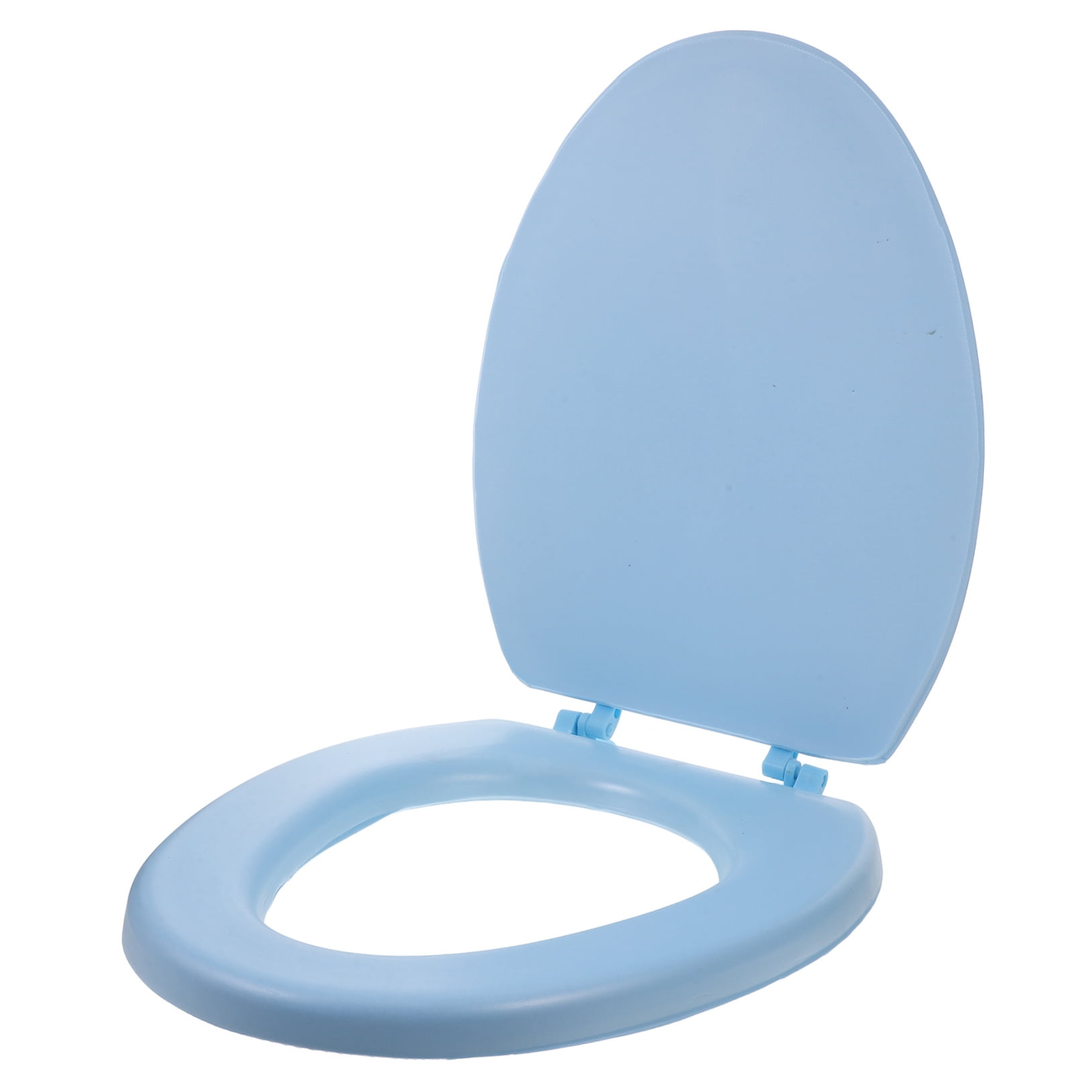 Toyvian Blue Foam Toilet Seat Elongated Soft Close Padded Comfortable Bathroom Replacement