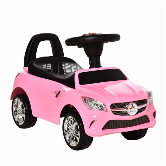 Alvantor Kids Ride-On Push Car with Music, Horn & Storage, Foot-to-Floor Toy for Ages 18-36M 25"x11"x14.25" Pink