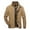 Khaki-B, variant on IYTR Mens Jackets Coat Solid Color Long Sleeve Jacket Zipper Stand-up Collar Leisure Baseball Jacket Coat with Pocket Black XXXXL