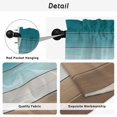 thumbnail image 5 of Teal Brown Tier Curtains, Rustic Vintage Abstract Ombre Wooden Plank Light Filtering Kitchen Curtains, 2Pcs Rod Pocket Half Window Treatments Panels for Sink Cafe Cabinet Camper 27.5x24 Inches, 5 of 9