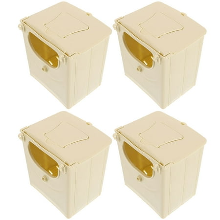 LOLIPPYY 4Pcs Easy Install Plastic Bird Breeding Box Spacious Nesting House for Finch and Lovebird
