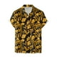 thumbnail image 3 of Camisas Vaqueras Para Hombre Manga Corta Hombres Casual Manga corta Primavera Verano Turndown Neck 3D Impreso Camisas Moda Top Blusa Camisas (Gold, M), 3 of 4