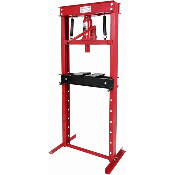 QinaQin 6-Ton Hydraulic Press - Benchtop H-Frame Garage Floor Shop Press with Press Plates & Adjustable Height Work Table for Metalworking,Red