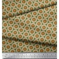 thumbnail image 2 of Soimoi Green Japan Crepe Satin Fabric Mandala Geometric Printed Fabric 1 Yard 42 Inch Wide, 2 of 3