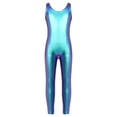 thumbnail image 1 of YONGHS Girls One Piece Shiny Metallic Gymnastic Leotard Catsuit Sleeveless Full Body Unitard Colorful XL, 1 of 7