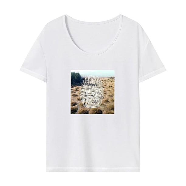 Camiseta para mujer, ropa de verano, camisa suave de moda con cuello redondo para acampar para mujer XL