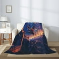 thumbnail image 2 of Throw Blanket for Couch Sofa and Bed, Starry Sky Flying Tiger Super Soft Plush Throw Blanket, Fuzzy Cuteness Comfy Warm Washable Flannel Blanket & Throws for All Season, 2 of 5