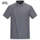 thumbnail image 2 of Uniforme de chef Delantal de cocina de verano de manga corta con bolsillos delanteros Trajes Carnicero Servidor Ropa Suministros para el hogar Absorbedores de humedad Gris 4XL Advancent LF000327-13, 2 of 7