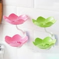 thumbnail image 6 of Bxaolu Soap Dish Holder for Shower Double Layer Cute Lotus Shape Adhesive Tray Razor Wall Mounted NO-Drilling Self Draining Cup Saver Caddy Rack Bar Bathroom Bathtub Kitchen(1Pack,Green), 6 of 9