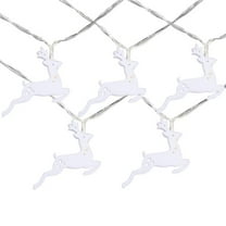 3 ft. Clear Wire Battery Operated LED Warm White Reindeer Christmas Light - Set of 10
