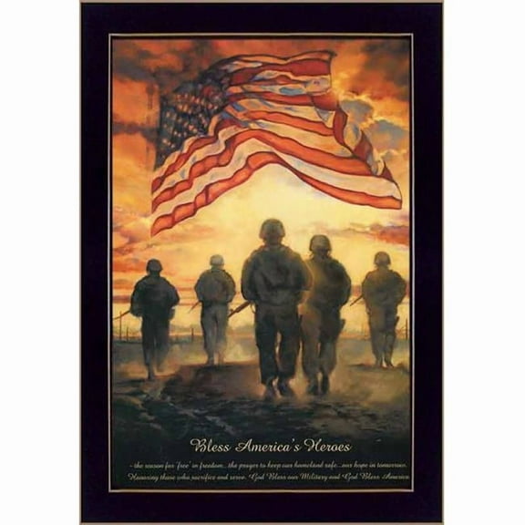 Bless Americas Heroes By Bonnie Mohr Printed Wall Art Wood Multi-Color