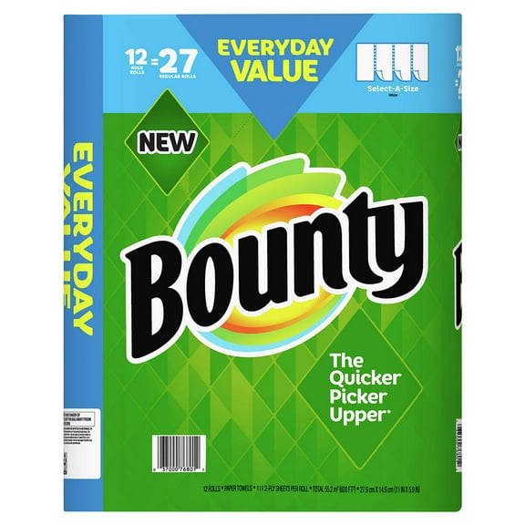 Bounty Select-a-Size Bulk Rolls Paper Towels, White, 12 Ct.