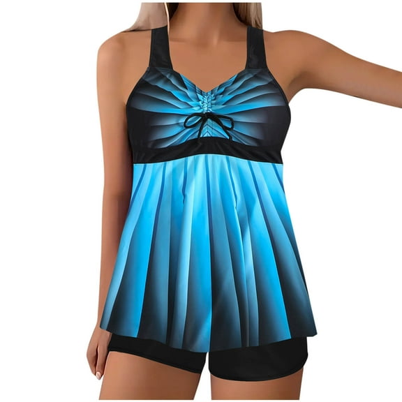 HomeGardon Bestselling Bikini,Plus Size Swimsuit for Women,Women Print Swimsuit Skirt Bikini Split Swimsuit Suit,S-XXXXXL