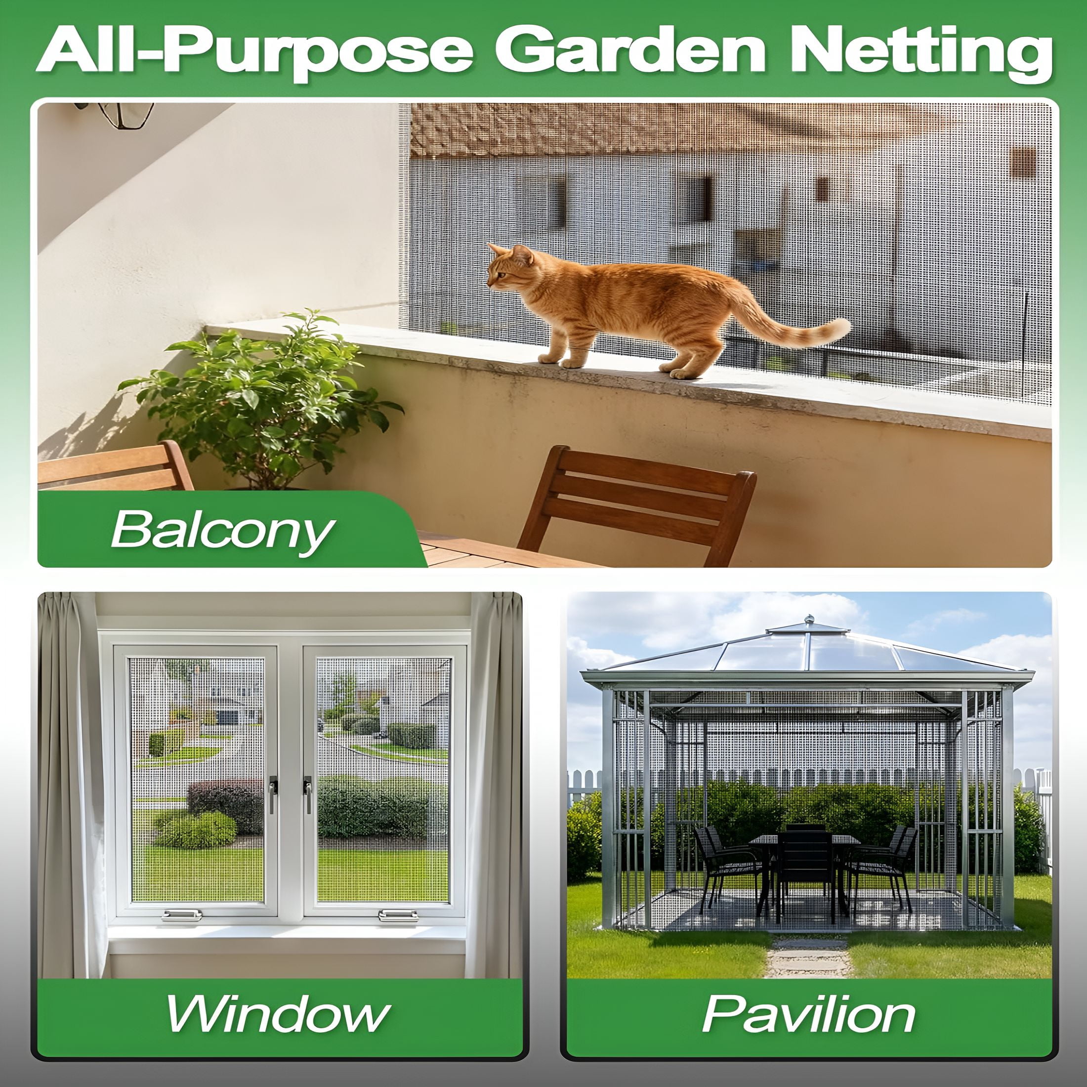 MISSMILE 10X20Ft Pp Nanocomposite Garden Netting-Keep Bugs Out,Mosquito Net for Patio,Bird Barrier Mesh Screen for Balconies Outdoor Plants Vegetables Raised Beds,33% Shade Rating