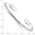 thumbnail image 3 of Auriga Fine Jewelry 925 Sterling Silver Polished with Hammered Ends Cuff Bangle for Women, 3 of 6