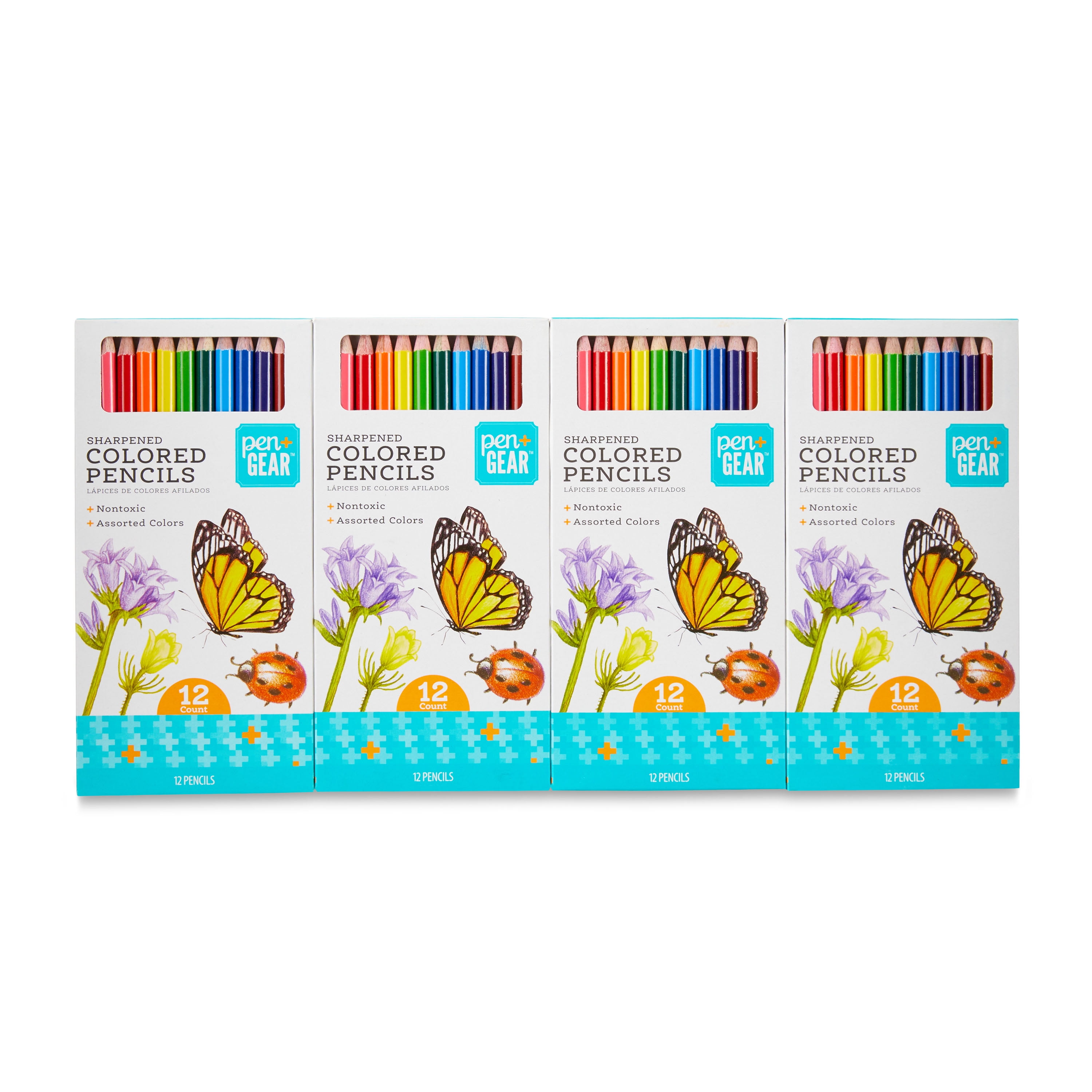 2 Boxes Pen+Gear Sharpened Colored Pencils 12 Count Multicolor Nontoxic