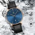 thumbnail image 4 of Watches for Man Ultra-Thin Men’s Quartz Watch with Large Minimalist Dial,Date Window ,Leather strap,Gift for Man Father's Day gift, 4 of 7