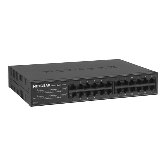 NETGEAR SOHO Gigabit Ethernet Switch GS324 - Switch - unmanaged - 24 x 10/100/1000 - desktop, rack-mountable, wall-mountable