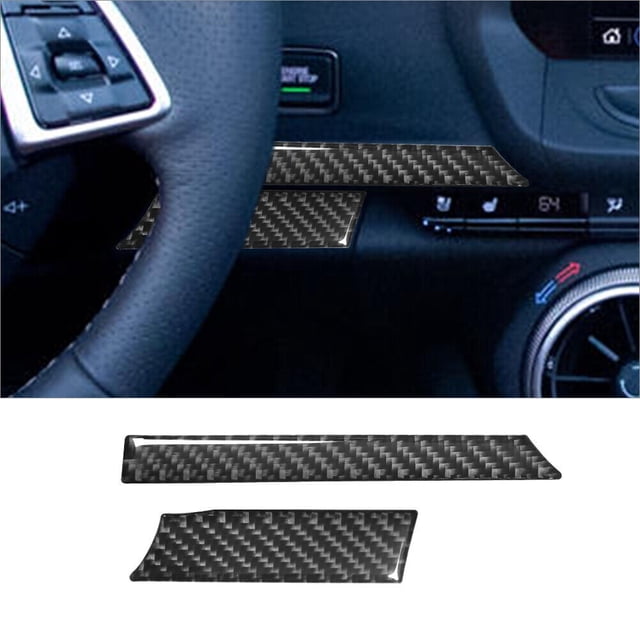 Real Bright Soft Car Interior Carbon Fiber Sticker DecorationFor Chevrolet Camaro Carbon Fiber Interior Right Of Driver Side Dash CoverAuto Car Protection Interior Accessories