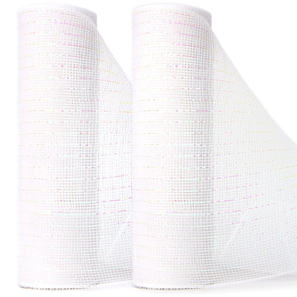 Cinta decorativa Ribbli, 25 cm x 9 m, lámina metálica blanca, paquete de 2