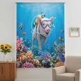 thumbnail image 2 of Funny Diving Pig Sheer Curtains 54 Inches Long, Ocean Sea Coastal Coral Fish Marine Life Light Filering Curtains, Breathable Simi Curtain Privacy Drapes for Kitchen Bathroom Small Window Treatment, 2 of 9