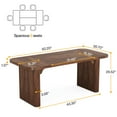 thumbnail image 6 of Tribesigns Farmhouse Dining Table for 4-6, Rectangular Wood Kitchen Table with Double Pedestal, 62-Inch Dinner Table for Dining Room, Living Room (Brown), 6 of 6