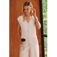 thumbnail image 2 of Arach&Cloz Women's Wool Blend Sweater Vest V Neck Button Down Cardigan Business Casual Tops 2026, 2 of 5