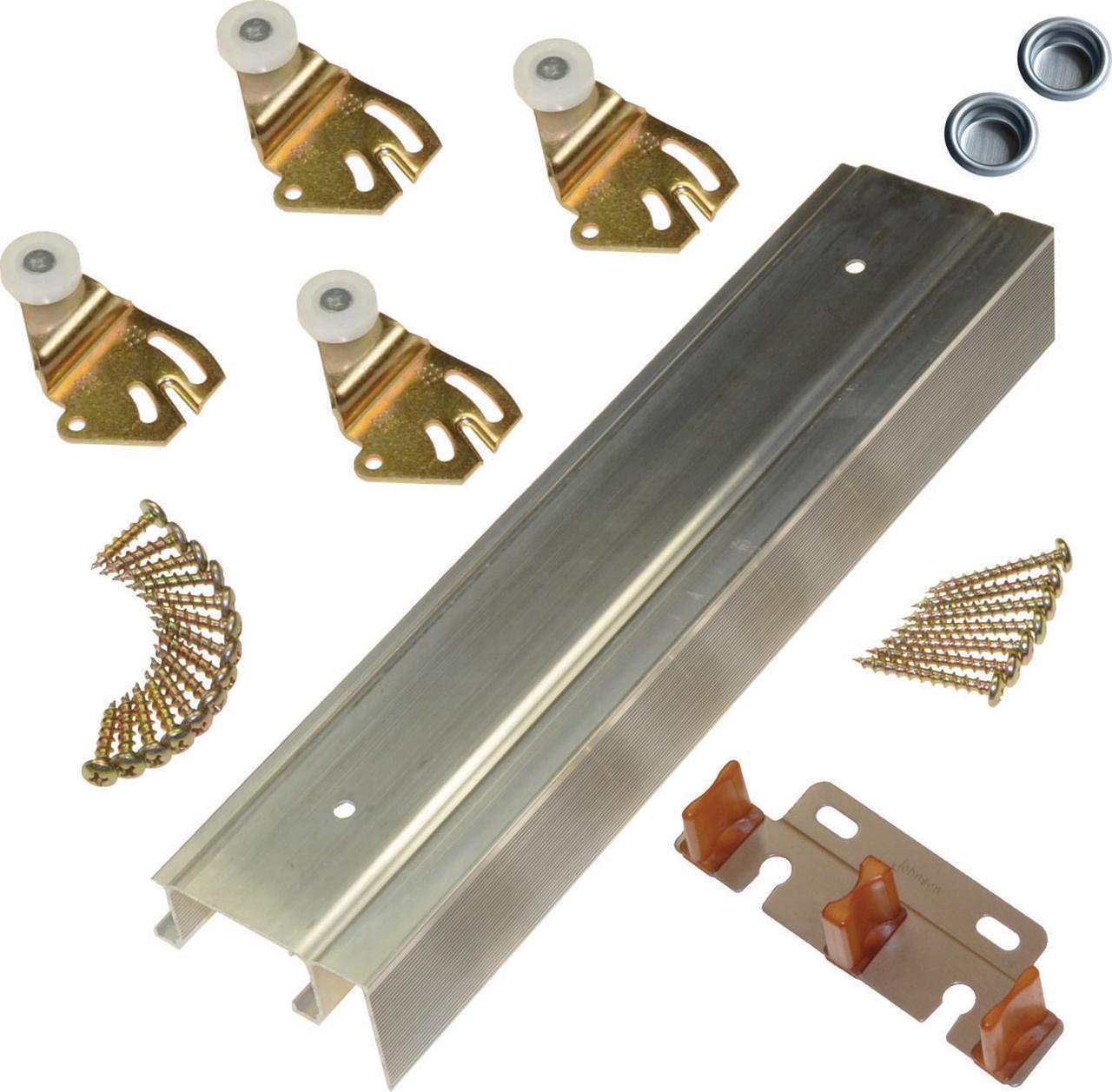 Johnson Hardware 2200F601 Bypass Door Hardware Set, 30 in W Max Door