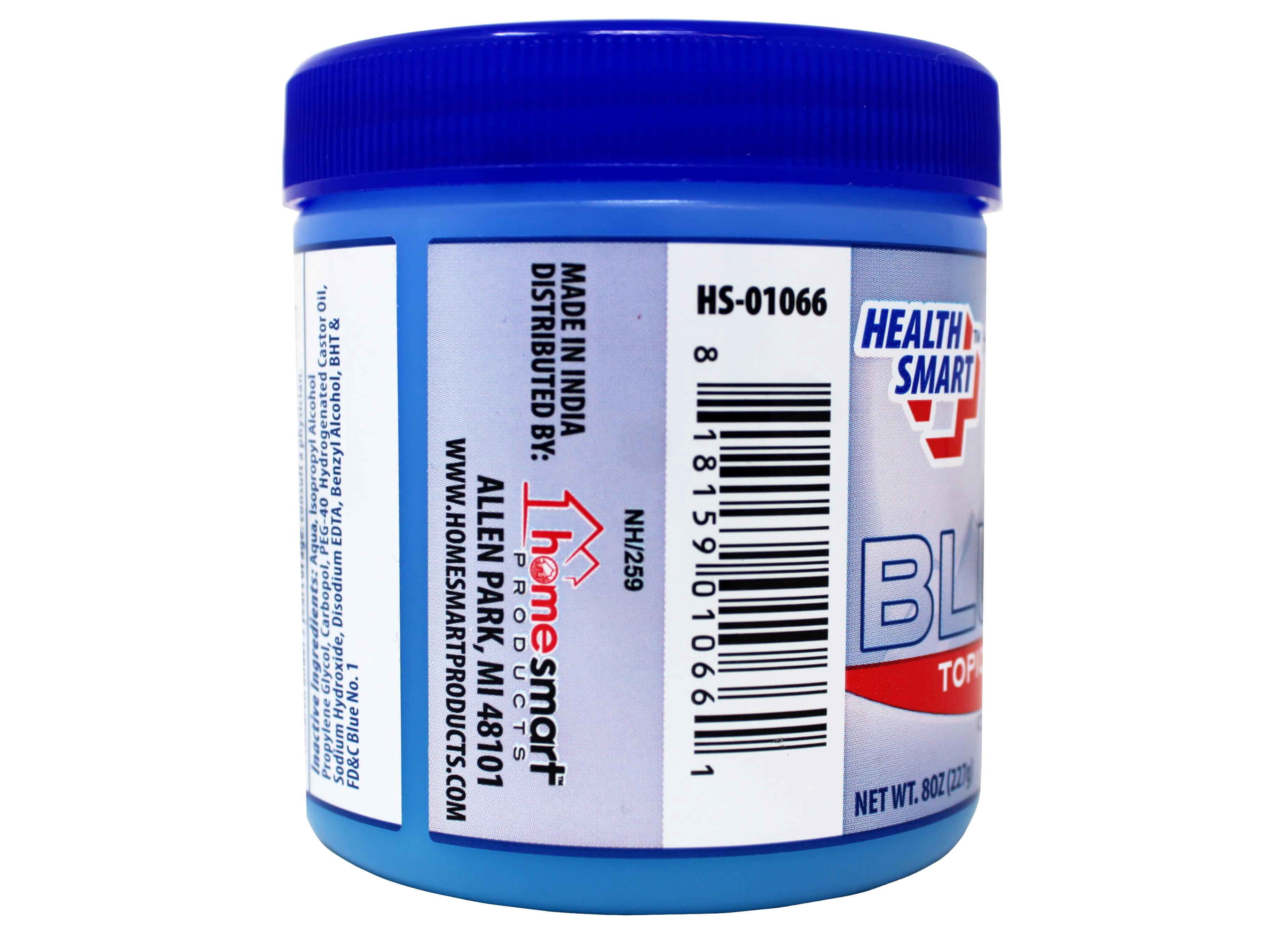 Health Smart Blue Ice Pain Relief Gel, Topical Analgesic Gel with Menthol, 8 Ounce