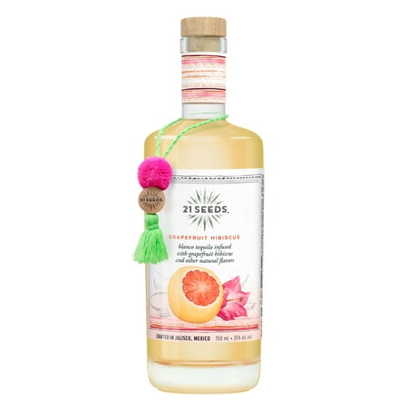 21Seeds Grapefruit Hibiscus (Blanco Tequila Infused with Grapefruit, Hibiscus and Other Natural Flavors), 750 mL, 35% ABV