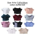 thumbnail image 3 of Playing House Cotton Stuffed Change Dressing Game Solid Color Blouse Idol Doll Clothes 20CM Doll Shirt Stripes Lattice TYPE 1, 3 of 8