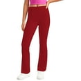 thumbnail image 6 of Lenpel Girls' Flare Leggings Children Soft High Waisted Pull on Lounge Yoga Pants Casual Activewear Dance Pants(Red,2-3 Years), 6 of 7