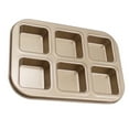 thumbnail image 6 of Muffin Cake Pan 6\-Cavity Square Non\-Stick Cupcake Pan Baking Tray for Tray Bakeware for Oven Baking, 6 of 9