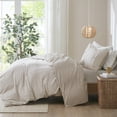 thumbnail image 6 of Izzovium 3-Piece Oversized Organic Cotton Duvet Cover Set, Natural, King/Cal King, GOTS Certified, Antimicrobial Protection, 6 of 15