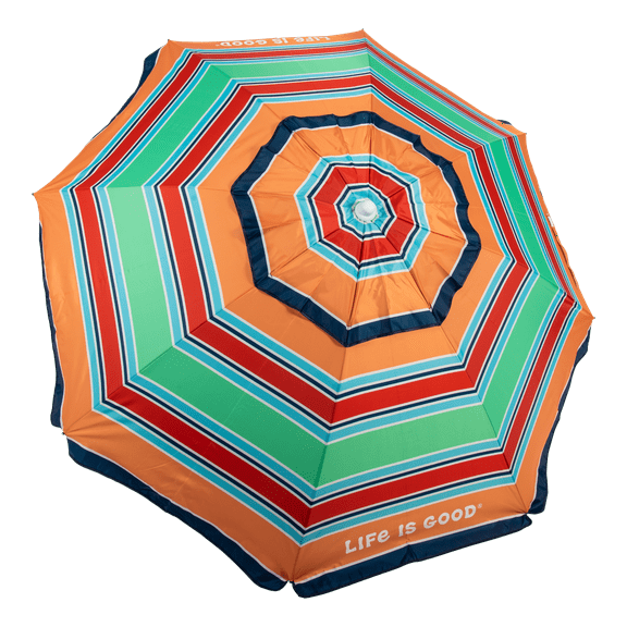LIFE IS GOOD 7' UMBRELLA WITH INTEGRATED SAND ANCHOR