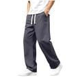 thumbnail image 2 of YLSDY Men's Wide Leg Oversized Pants, Elastic Waist Drawstring, Baggy Streetwear Trendy Casual Trousers Dark Gray XXXXXL, 2 of 9