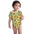 thumbnail image 2 of Yiaed Farmhouse Sunflower Print Infant Climbing Short Sleeve Onesie One-Piece Baby Bodysuit Clothes 0-12 Months -18 Months, 2 of 6