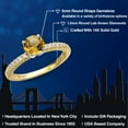thumbnail image 2 of Gem Stone King 14K Two Tone Gold Yellow Citrine and Lab Grown Diamond Engagement Ring for Women | 0.96 Cttw | Round 6MM | Gemstone November Birthstone | Size 6, 2 of 6