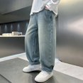 thumbnail image 5 of TBWNWG Boys Baggy Pants,Boys' Loose Fit Jeans Oversized Straight Leg Denim Overalls Wide Leg Baggy Pants for Big Boys,Size 5-6 Years, 5 of 8